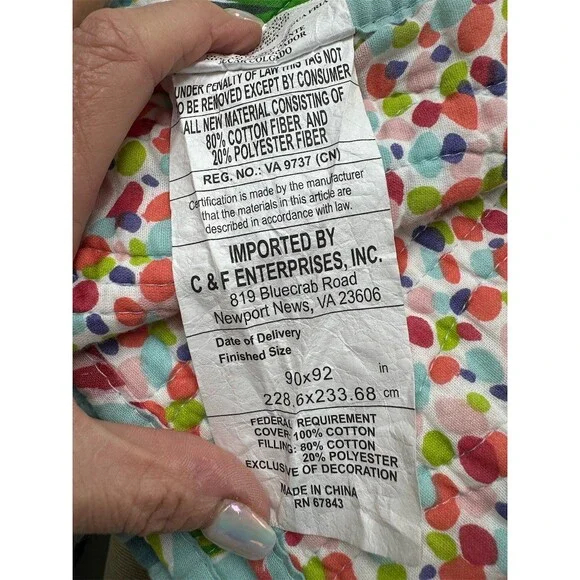 C&F Home Flamingo Tropical Reversible queen Quilt Bedspread Aqua Pink w/shams - Picture 6 of 8